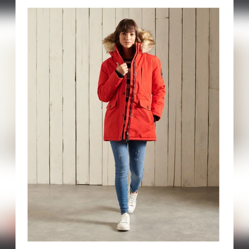 Superdry Everest Neon Orange Parka ❤️ - Picture 4 of 8